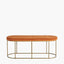 Nino Tobacco Velvet Bench with Gold Metal Frame
