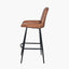 Angelo Vintage Brown Leather and Iron Retro Bar Stool