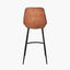 Angelo Vintage Brown Leather and Iron Retro Bar Stool