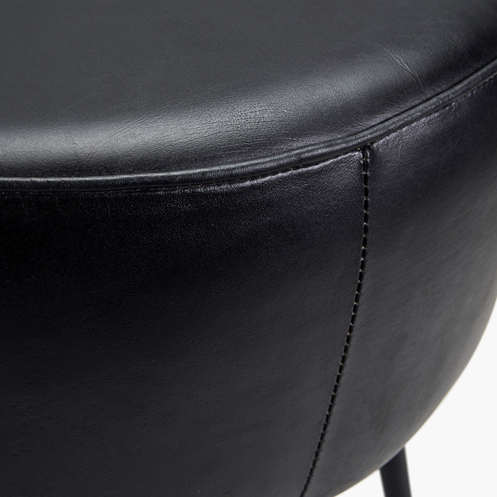 Donato Steel Grey Leather and Iron Stool