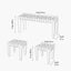 Claudio S/3 Black Leather and Mango Wood Bench and Stools