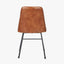 Camillo Vintage Brown Leather and Black Metal Diamond Back Dining Chair