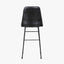 Camillo Ash Black Leather and Black Metal Diamond Back Bar Stool
