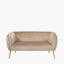 Lucca Biscuit Velvet and Metal Sofa