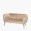 Lucca Biscuit Velvet and Metal Sofa