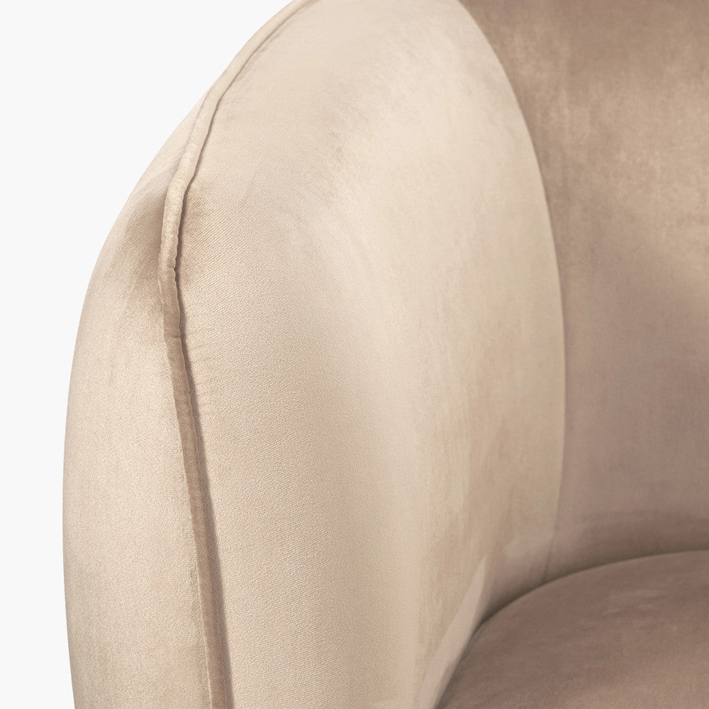 Lucca Biscuit Velvet and Metal Sofa