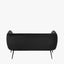 Lucca Black Velvet and Metal Sofa