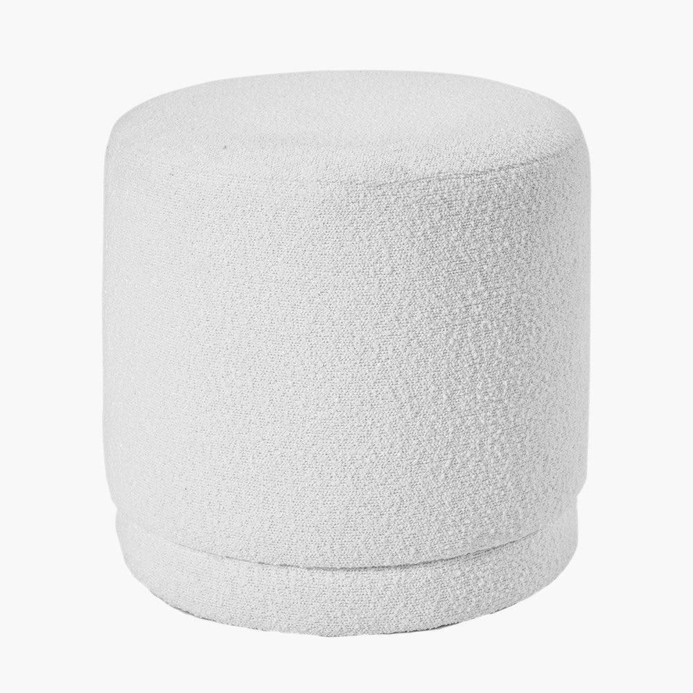 Sassari Bouclé Fabric Cylinder Pouffe