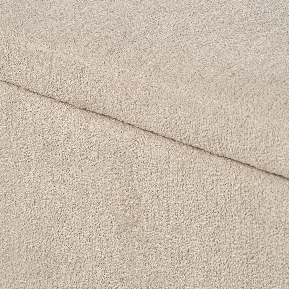 Catania Taupe Teddy Storage Bench with Black Metal Legs