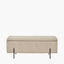 Catania Taupe Teddy Storage Bench with Black Metal Legs