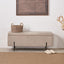 Catania Taupe Teddy Storage Bench with Black Metal Legs