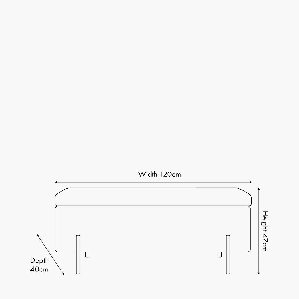 Catania Bouclé Fabric Storage Bench With Black Legs