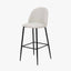 Turi Pebble Linen Mix and Black Metal Bar Stool
