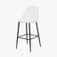 Turi Bouclé Fabric and Black Metal Bar Stool