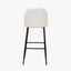 Turi Bouclé Fabric and Black Metal Bar Stool