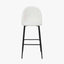 Turi Bouclé Fabric and Black Metal Bar Stool