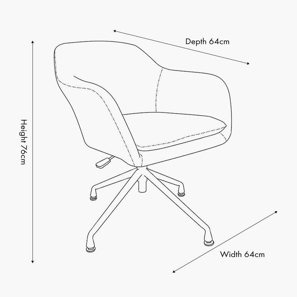 Rosolini Pebble Linen Mix and Black Metal Swivel Rise and Fall Chair