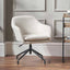 Rosolini Pebble Linen Mix and Black Metal Swivel Rise and Fall Chair