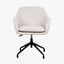 Rosolini Pebble Linen Mix and Black Metal Swivel Rise and Fall Chair