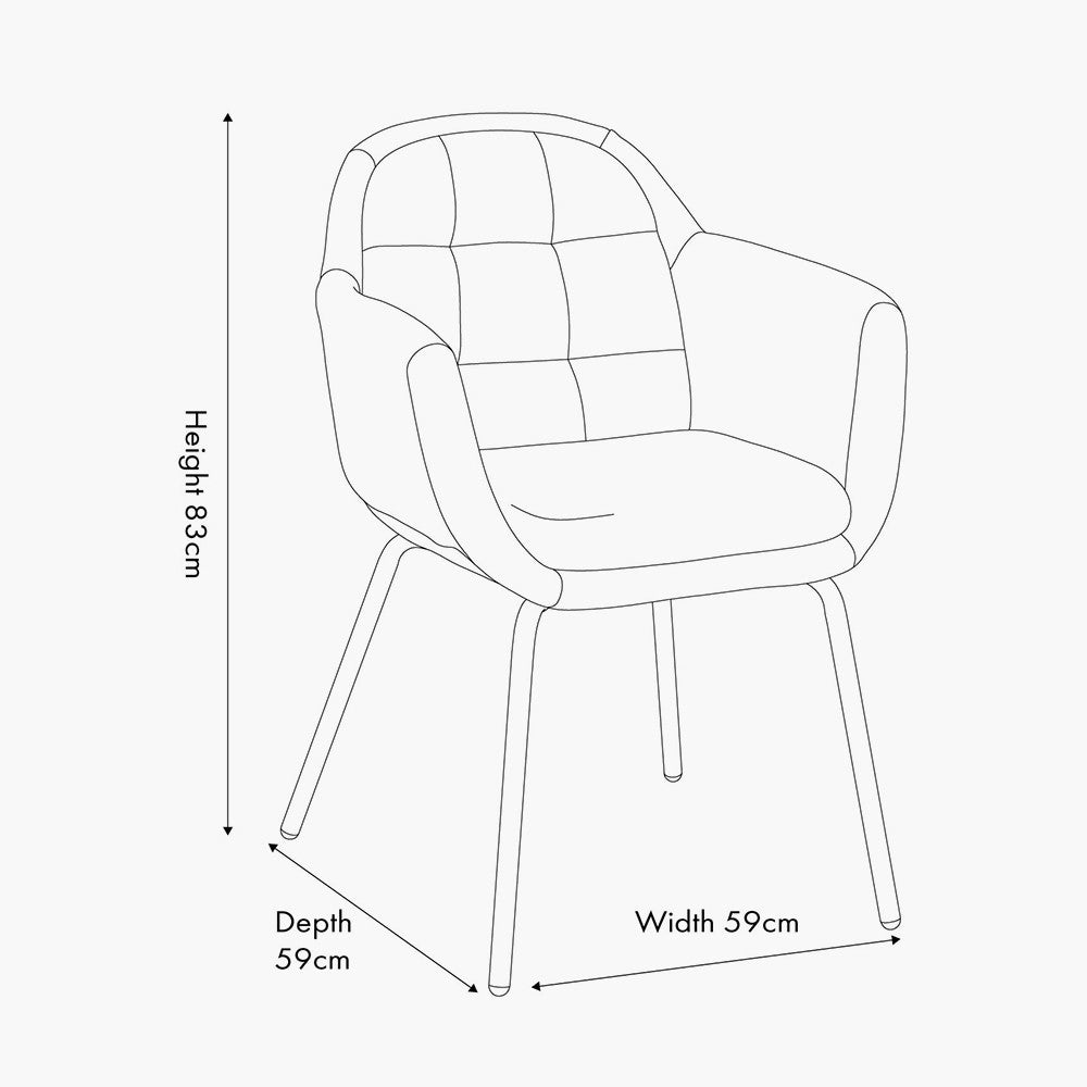 Alba Grey Linen Mix and Black Metal Carver Dining Chair