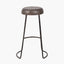 Cosimo Peppercorn Leather and Bronze Metal Bar Stool