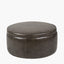 Arturo Peppercorn Leather Storage Pouffe