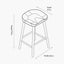 Laselle Ash Wood Bar Stool