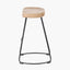 Laselle Ash Wood and Black Metal Bar Stool