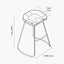 Laselle Ash Wood and Black Metal Bar Stool
