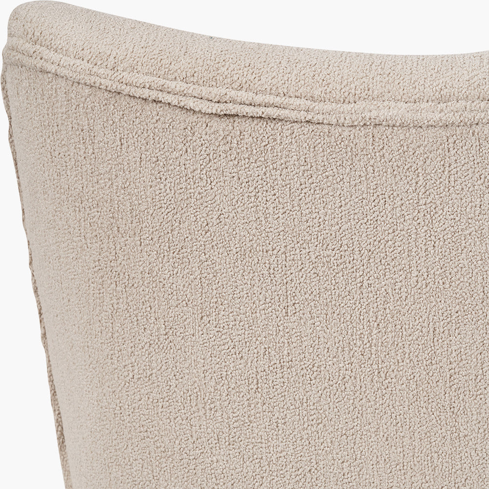 Sennori Taupe Teddy Fabric and Rubber Wood Occasional Chair