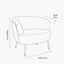 Aviana Natural Chenille and Black Metal Tub Chair