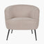Aviana Natural Chenille and Black Metal Tub Chair