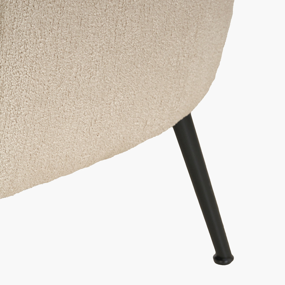 Aviana Taupe Teddy and Black Metal Chair