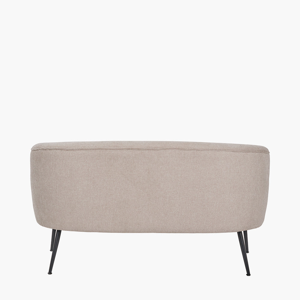 Aviana Natural Chenille and Black Metal Sofa