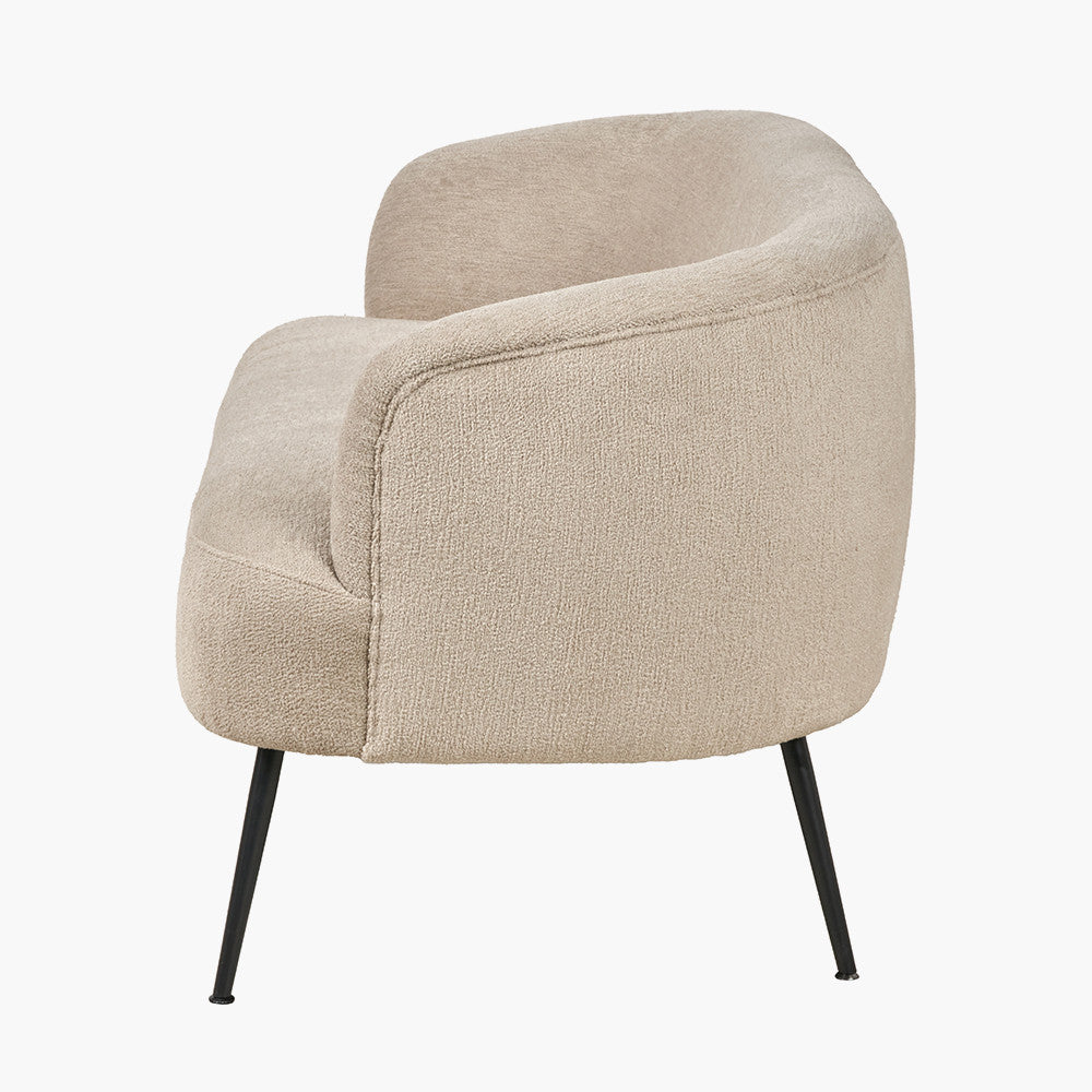 Aviana Taupe Teddy and Black Metal Sofa