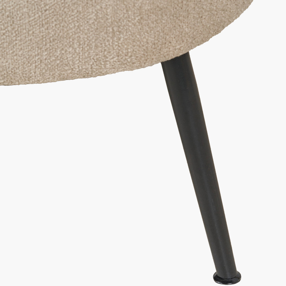 Aviana Taupe Teddy and Black Metal Sofa