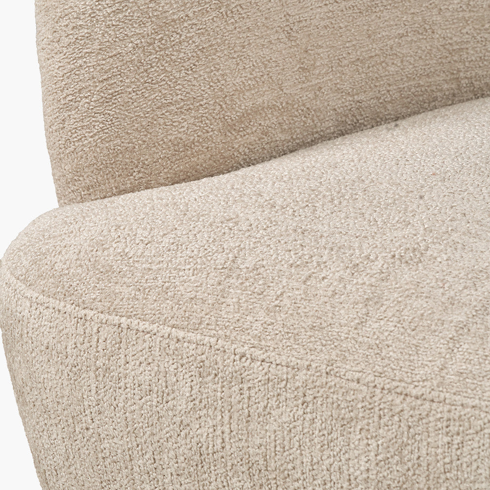 Aviana Taupe Teddy and Black Metal Sofa