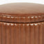 Alessandro Vintage Brown Leather Round Storage Pouffe