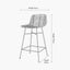 Natural Rattan Core and Black Metal Bar Stool