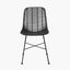 Black Rattan Core and Black Metal Dining Chair