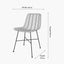 Natural Rattan Core and Black Metal Dining Chair