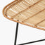 Natural Rattan Core and Black Metal Dining Chair