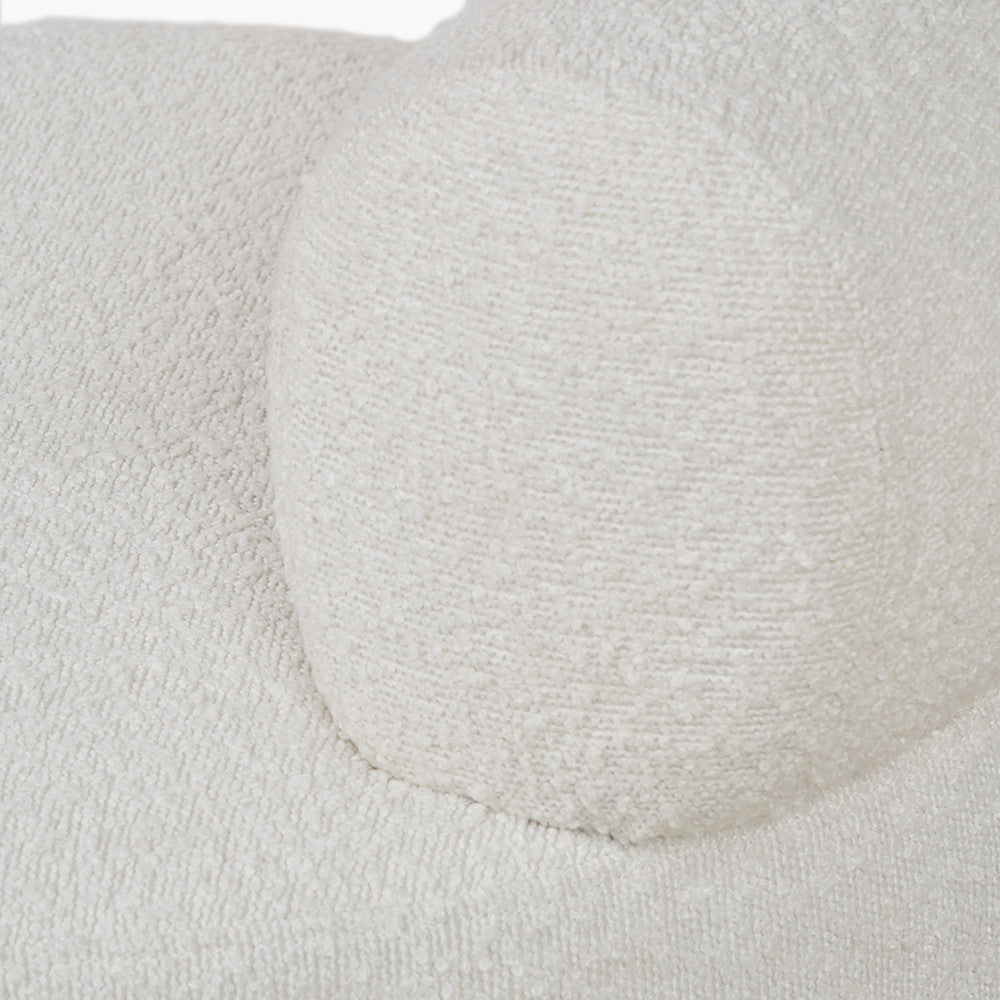 Assisi White Boucle Fabric Modern Occasional Chair