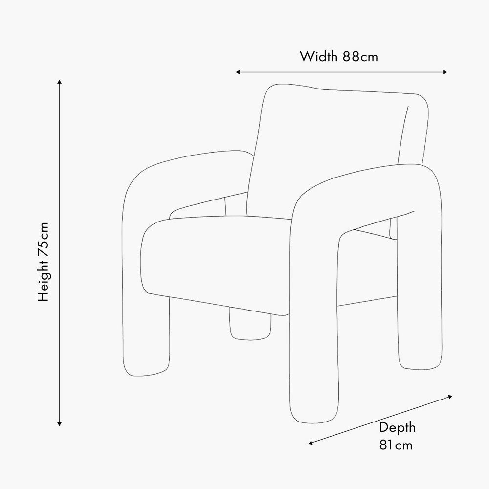 Ravello White Textured Fabric Armed Chair