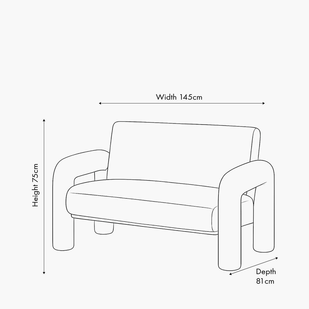 Ravello White Textured Fabric Armed Sofa