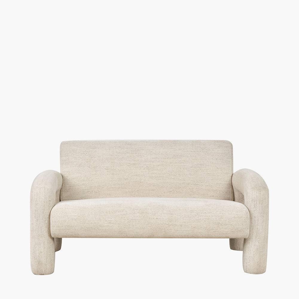 Ravello White Textured Fabric Armed Sofa