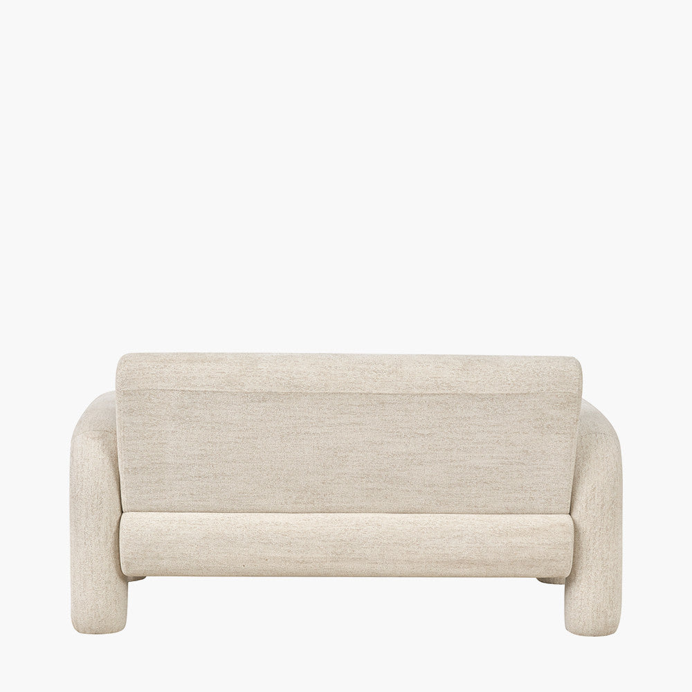 Ravello White Textured Fabric Armed Sofa