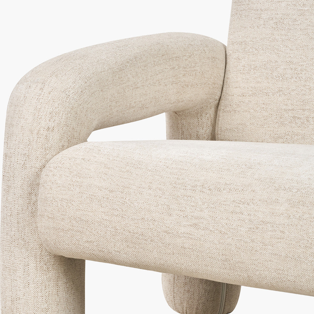 Ravello White Textured Fabric Armed Sofa