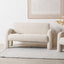 Ravello White Textured Fabric Armed Sofa