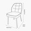 Enya Light Grey Chenille and Black Metal Quilted Back Dining Chair
